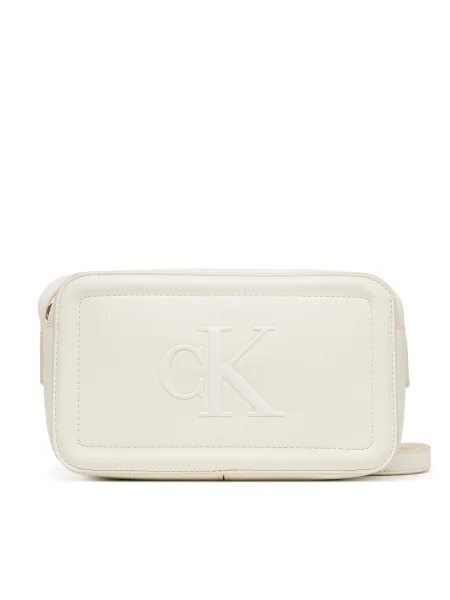 Džínsy Calvin Klein z ekologickej kože biela