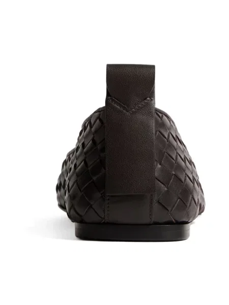 Balerinki Bottega Veneta skórzane brązowe
