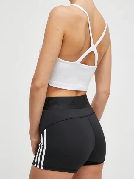 Tréninkové šortky adidas Performance Techfit Hyperglam s potiskem medium waist černá