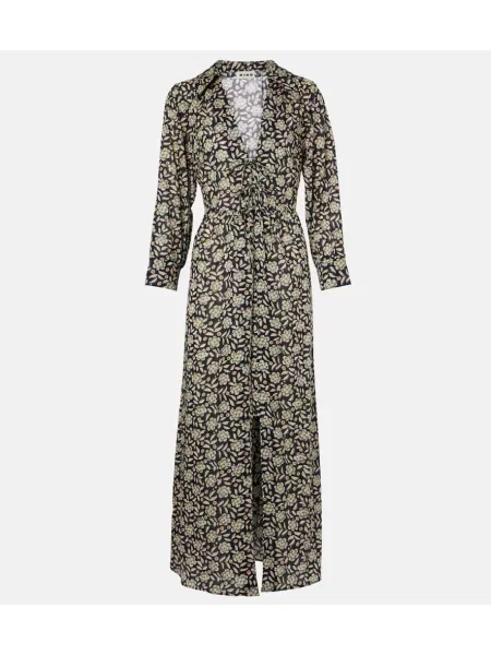 Rochie midi Rixo cu model floral până la genunchi de costum verde
