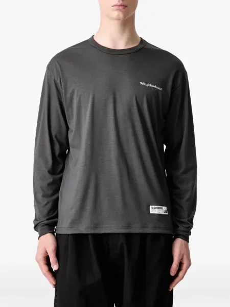 Lung tricou Neighborhood cu imagine gri