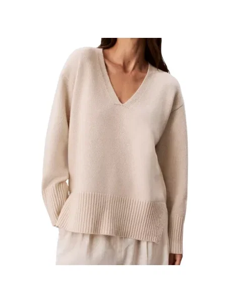 Sweter Calvin Klein beżowy