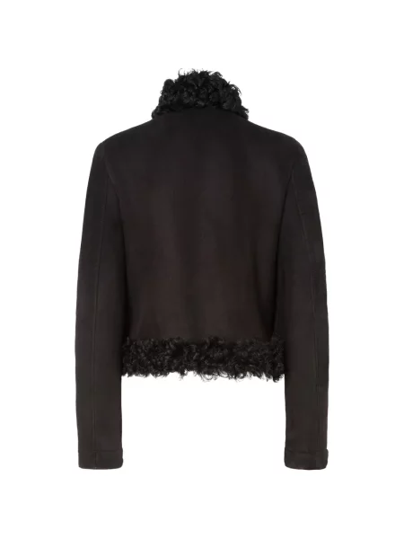 Μπουφάν Fendi από μαλλί merino μαύρο