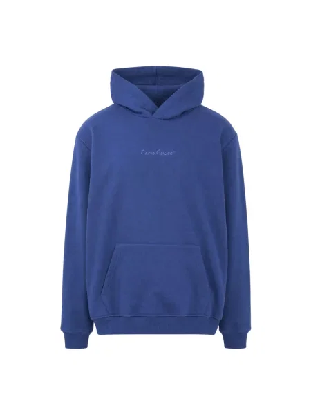 Bluza z kapturem Carlo Colucci z kapturem niebieska