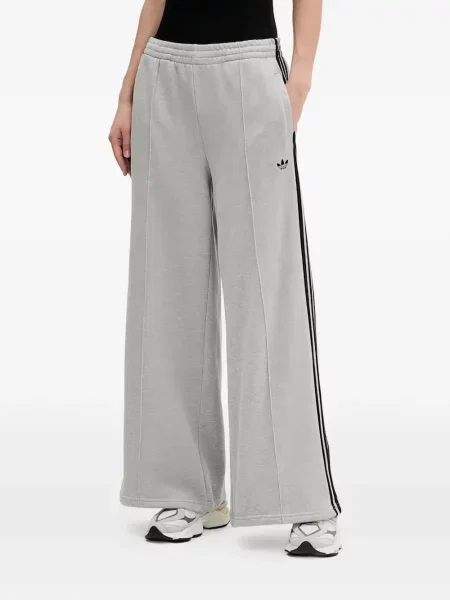 Spodnie Adidas w paski z autografem do biegania zielone