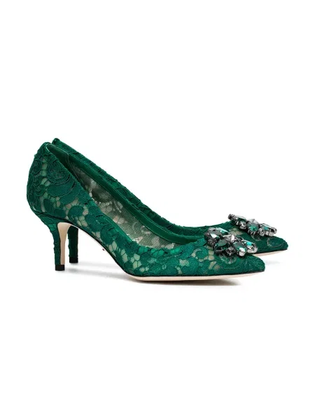 Krajkové lodičky Dolce & Gabbana zelené