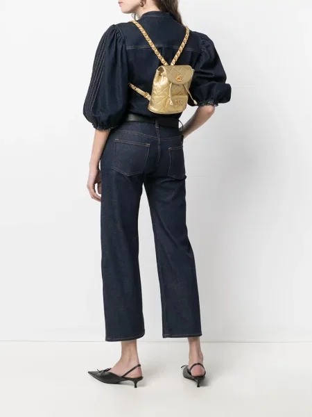Stahovací šňůrka batoh Chanel Pre-owned zlatý