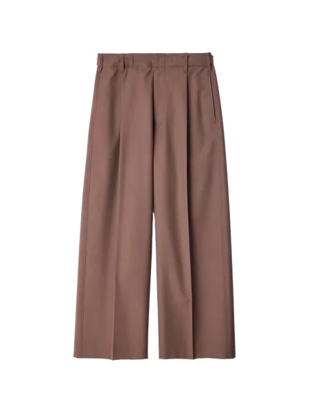 Pantaloni Lemaire de lână cu imprimeu tropical maro