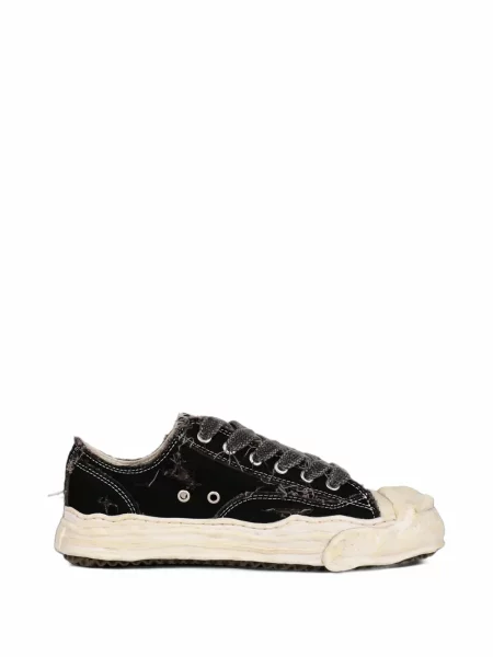 Sneakerși Maison Mihara Yasuhiro zdrențuiți din canvas negru