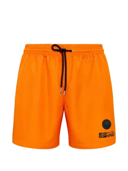 Slip de baie Plein Sport cu autograf cu cordon portocaliu