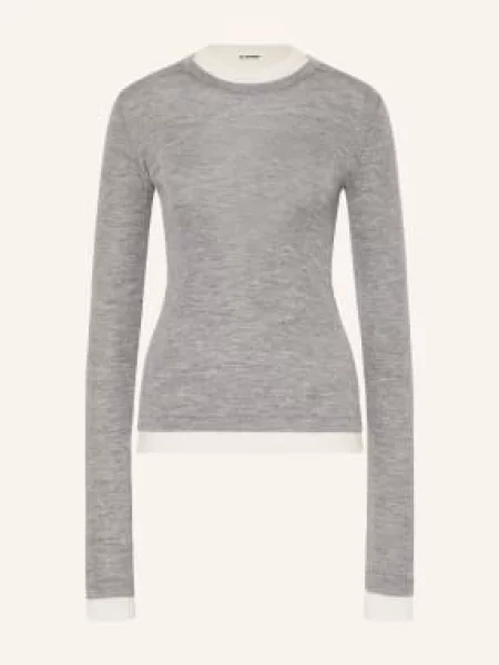 Koszulka Jil Sander z długim rękawem szara