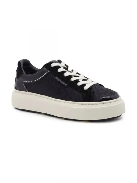 TORY BURCH Bőr sneakers tornacipő T MONOGRAM LADYBUG fekete