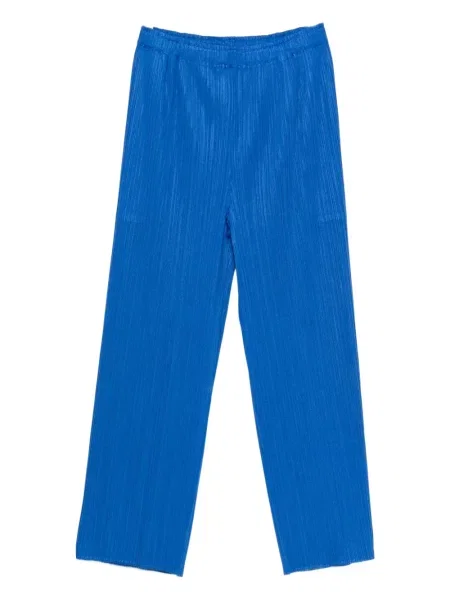 Pantaloni Pleats Please Issey Miyake plisate albastru