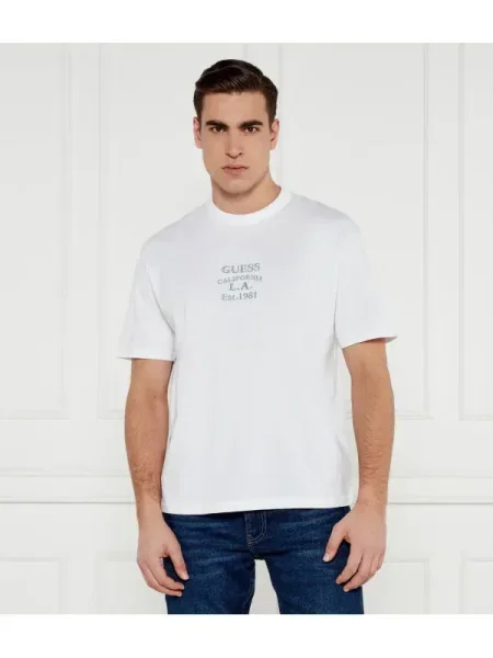 GUESS Tricou EMBRO alb