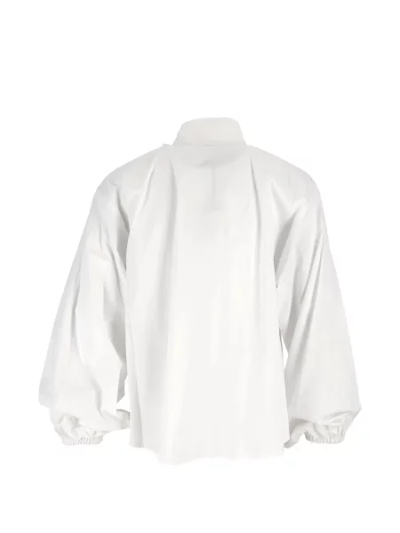 Bluză Shirtaporter cu funde din poplin alb