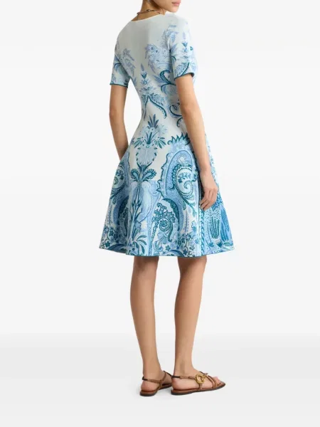 Μίντι φόρεμα Etro paisley ζακάρ μπλε