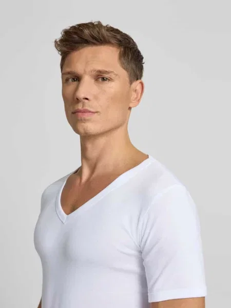 T-shirt z czystej bawełny w zestawie 2 szt. Götzburg Wäsche biała