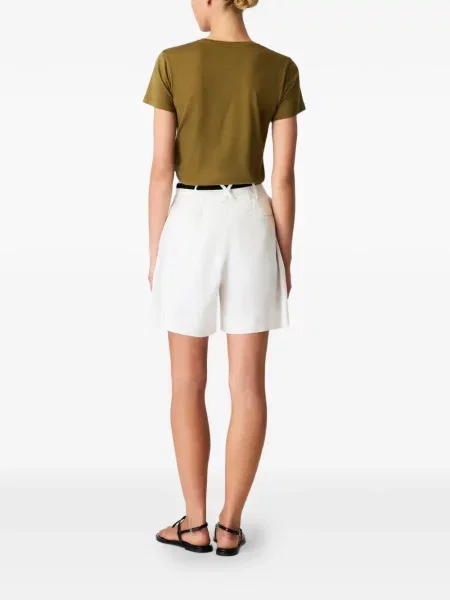 Tricou Another Tomorrow cu decolteu rotund verde