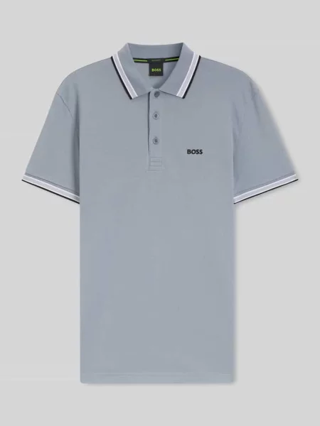 BOSS Green polo Paddy niebieska