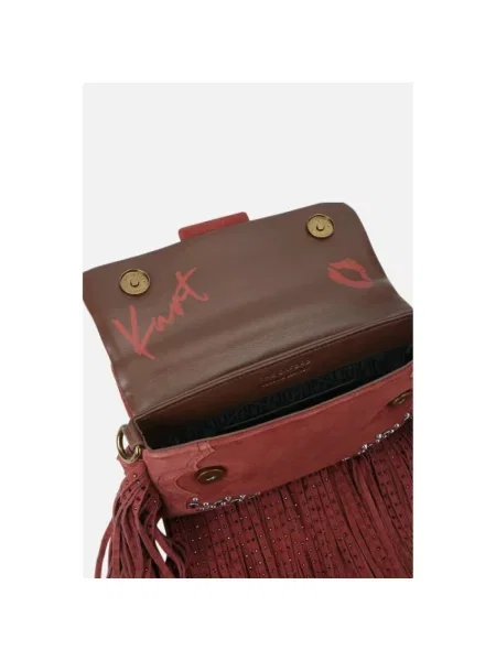 Kurt Geiger London torebka crossbody zamszowa OXFORD czerwona