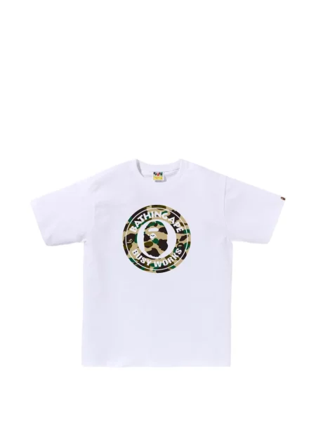 Tricou A Bathing Ape® cu imagine cu model camuflaj alb