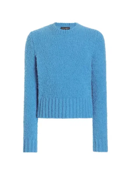 Bouclé pulover Dolce & Gabbana albastru