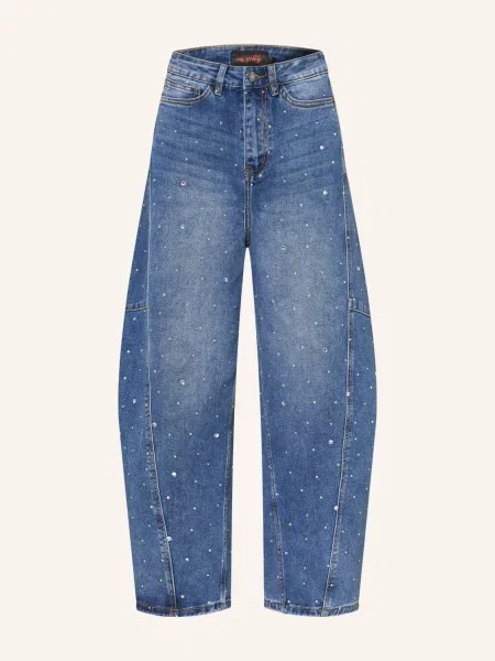 Miss Goodlife Džíny Barrel S Ozdobnými Kamínky 24 blue modré