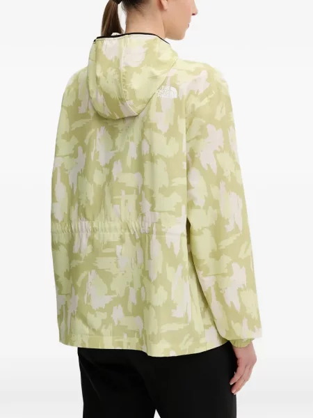 Geacă The North Face cu glugă cu imagine verde