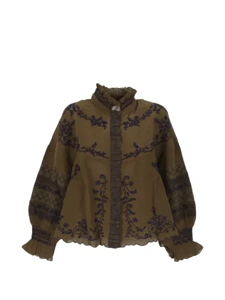 Cămașă Antik Batik cu volane verde