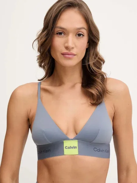 Сутиен Calvin Klein Underwear с изчистен дизайн синьо
