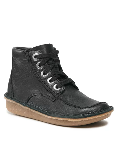 Μποτάκια Clarks Funny Cedar Black Leather μαύρο