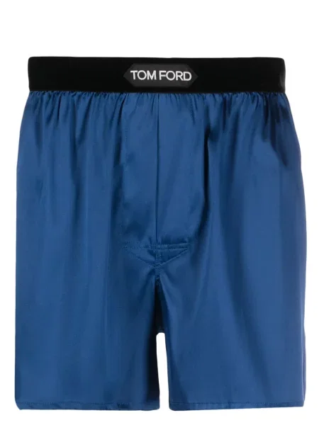 Boxeri Tom Ford de mătase cu autograf albastru
