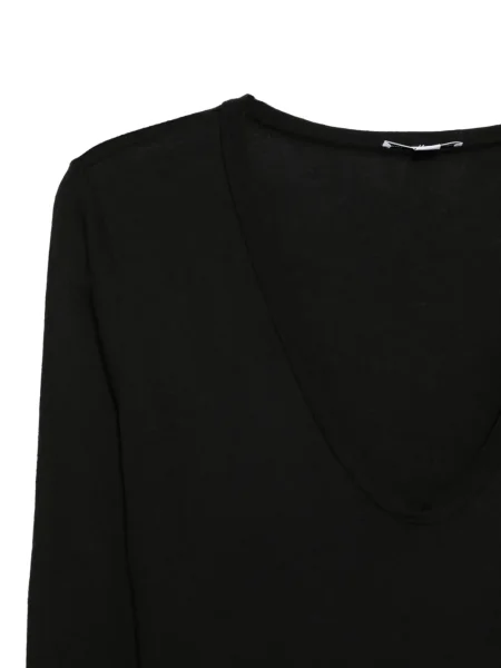 Tricou James Perse cu decolteu în V lung negru