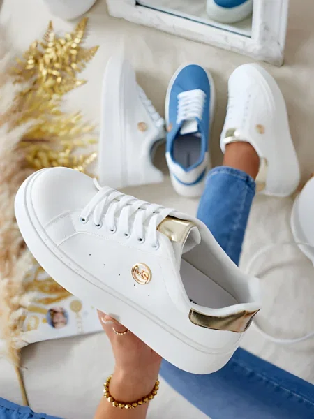 Sneakerși Resti cu platformă albastru