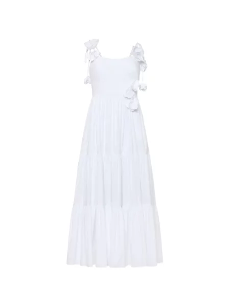Rochie Cinq A Sept cu model floral cu aplicații alb