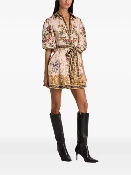 Rochie mini Alice + Olivia cu model floral cu imagine cu legături