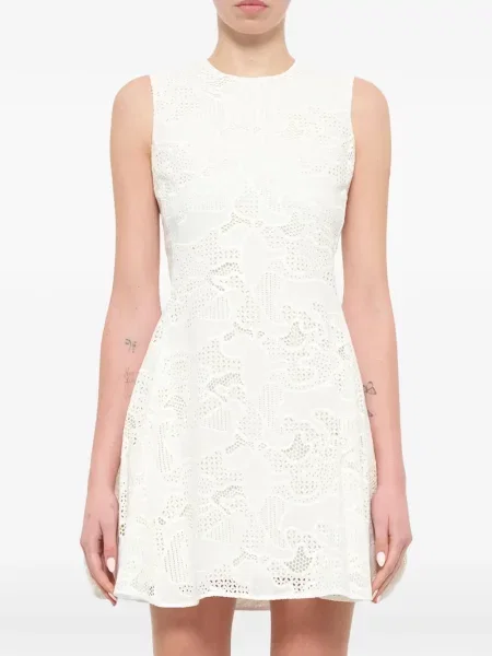 Rochie mini Neil Barrett fără mâneci din dantelă alb