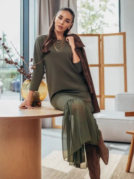 Сукні Dressa віскоза/поліестер хакі