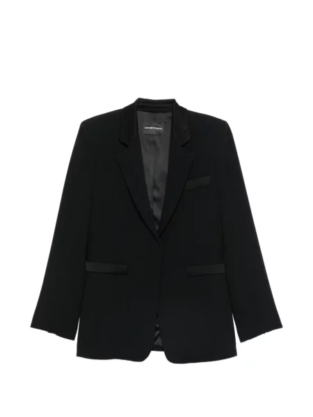 Szatén zakó Emporio Armani fekete
