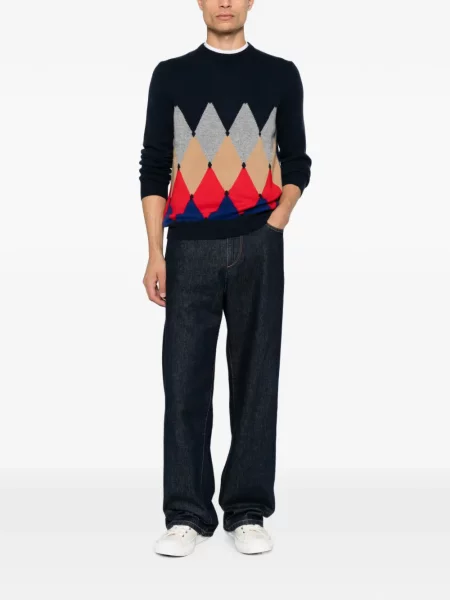 Pulover Ballantyne cu model argyle albastru