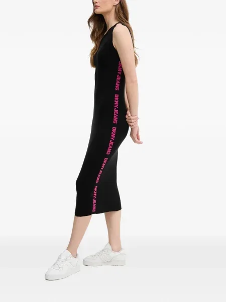 Kostiumas briaunotas midi suknelė Dkny iki kelių juoda