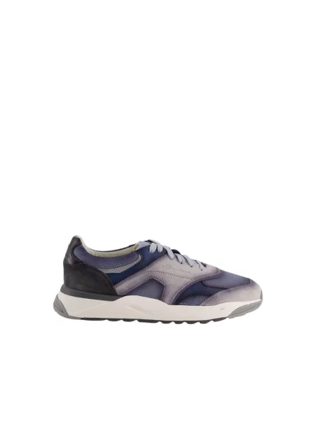 Sneakersy Santoni skórzane niebieskie