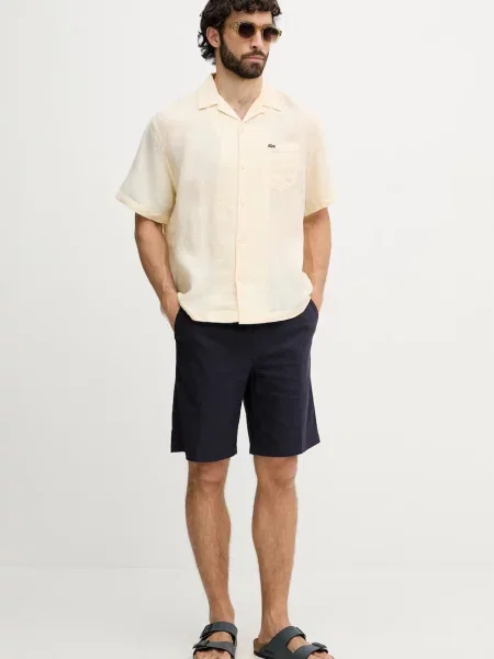 Lacoste srajca lanena bež