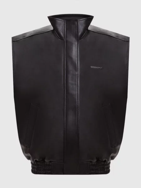 Кожаный жилет Balenciaga коричневый