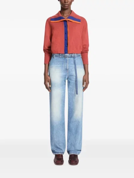 Cu centură pantaloni Dries Van Noten albastru