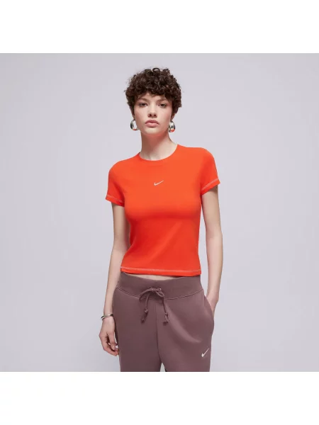 Nike T-Shirt W Nsw Chll Knt Md Crp Gls czerwona
