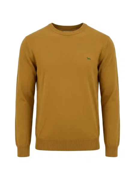 Pulover Harmont & Blaine cu broderie cu decolteu rotund galben