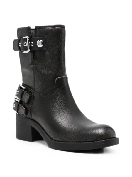 Botine Guess din piele cu cataramă negru