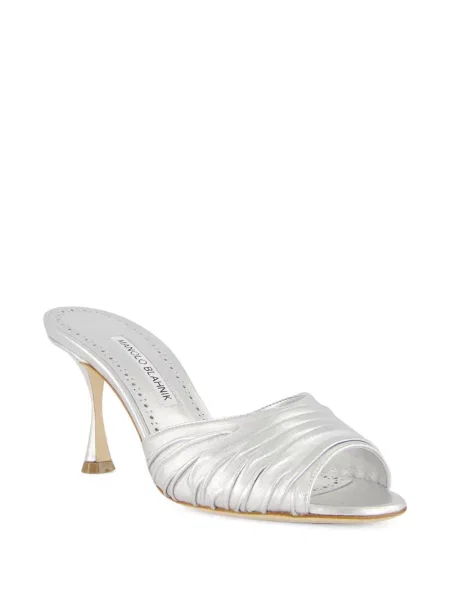 Papuci tip mules Manolo Blahnik din piele