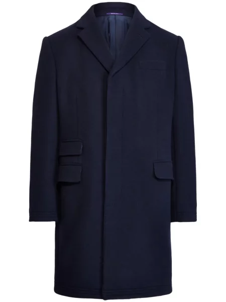 Vlněný kabát Ralph Lauren Purple Label modrý
